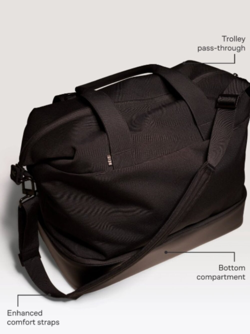 NWT BÉIS Weekender Bag TSA-Approved Carryon Separate Shoe Trolley Strap Laptop